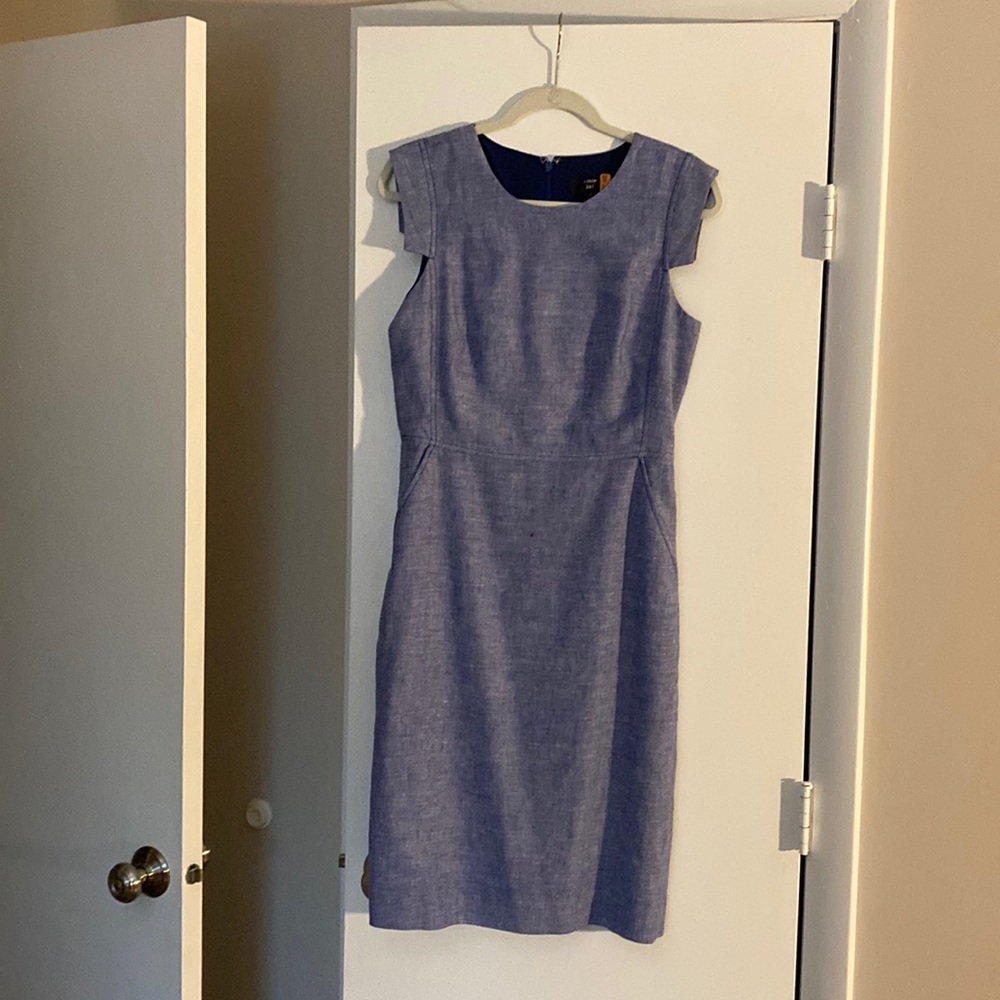 J Crew Linen Blend Sheath Dress